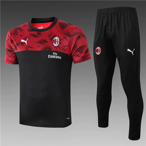 maillot noire AC Milan 2020 à manches courtes