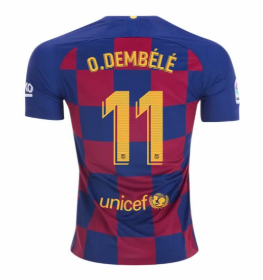 ensemble maillot Ousmane Dembele barcelone 2020 domicile