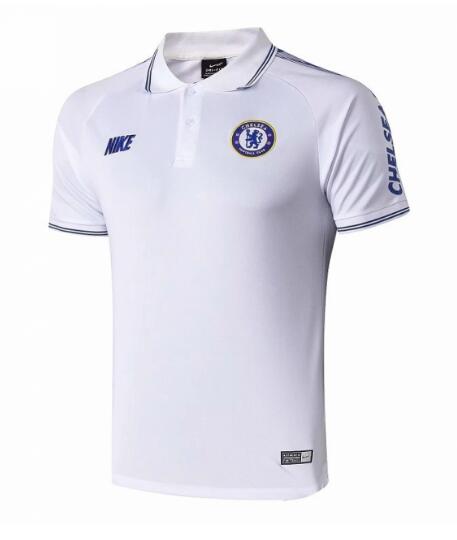 t-shirt polo homme Chelsea 2020 blanc