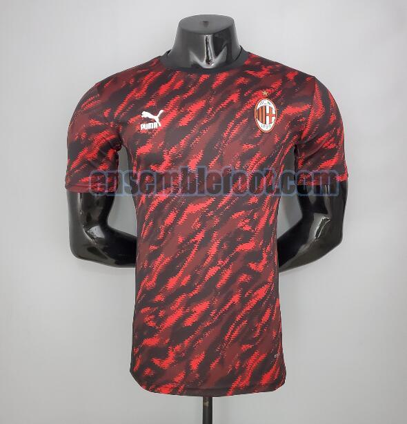 maillots ac milan 2021-2022 camouflage rouge et noir formation