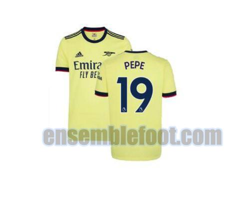 maillots arsenal 2021-2022 exterieur pepe 19
