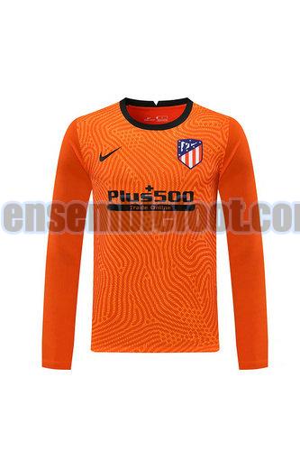 maillots atletico madrid 2020-2021 orange manches longues gardien