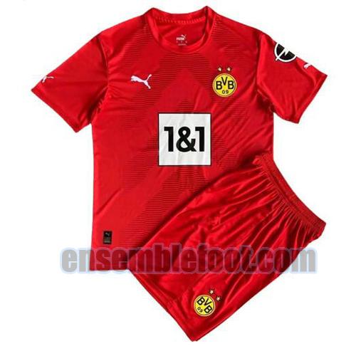 maillots borussia dortmund 2022-2023 enfant rouge gardien pas cher