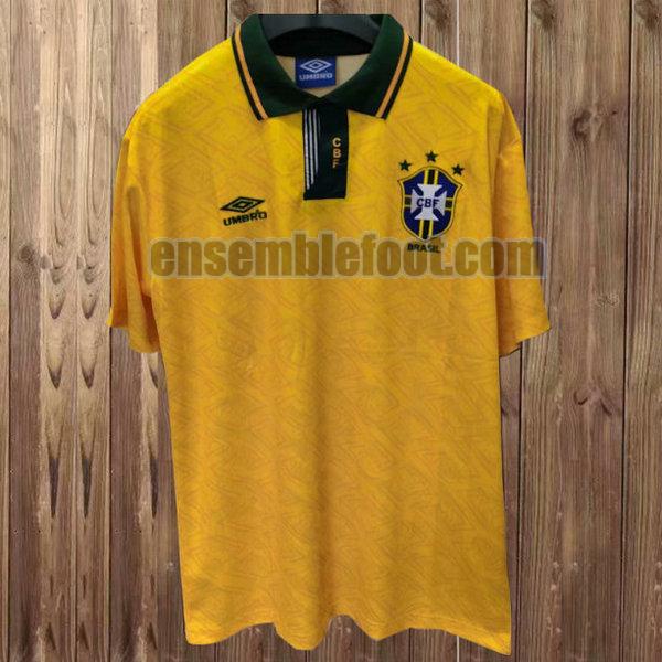 maillots brésil 1991-1993 jaune domicile