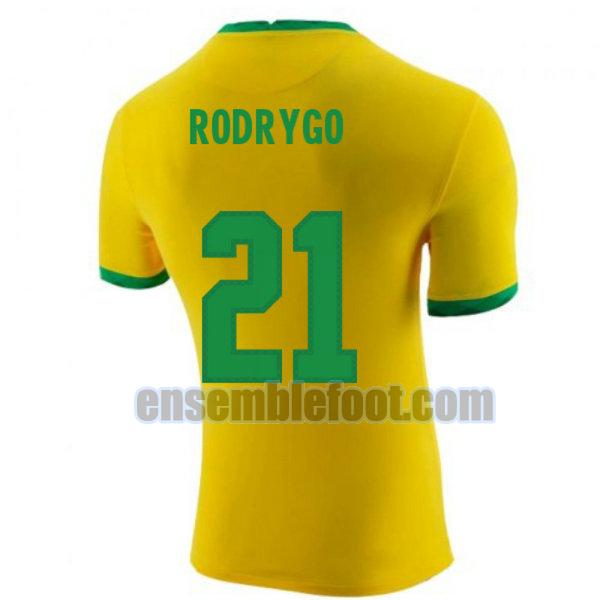 maillots brésil 2020-2021 domicile rodrygo 21