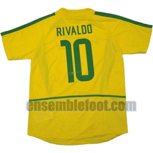 maillots brésil coupe du monde 2002 thaïlande domicile rivaldo 10