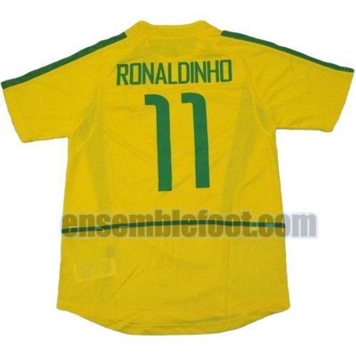 maillots brésil coupe du monde 2002 thaïlande domicile ronaldinho 11