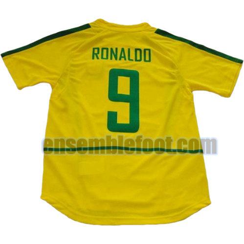maillots brésil coupe du monde 2002 thaïlande domicile ronaldo 9