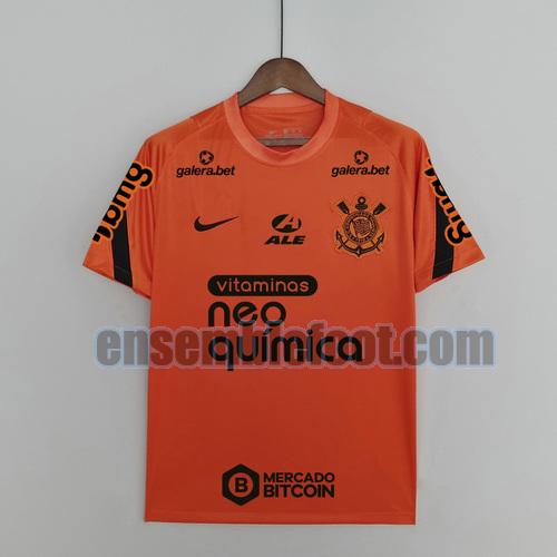 maillots corinthiens 2022-2023 all sponsors orange pre-match training