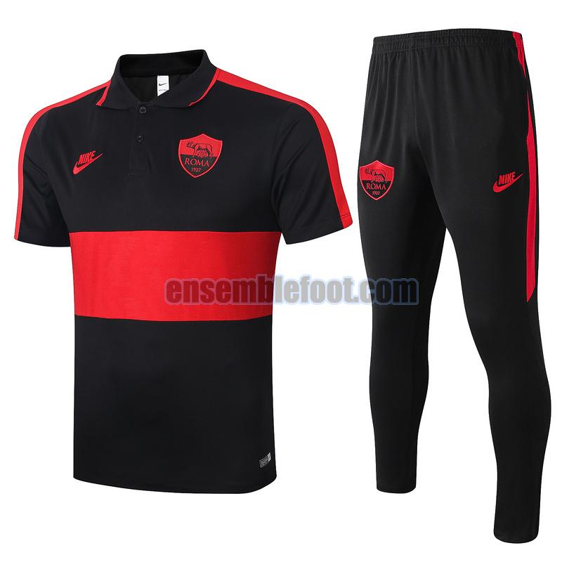 maillots de foot polo as roma 2020-2021 noir rouge costume