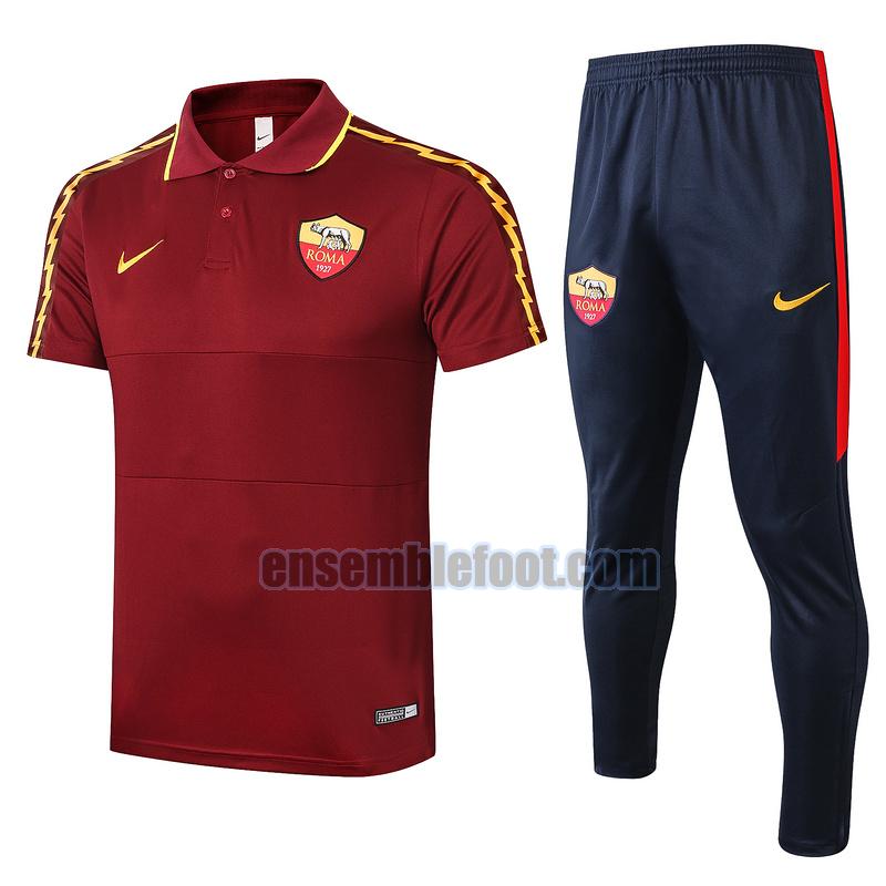 maillots de foot polo as roma 2020-2021 rouge costume