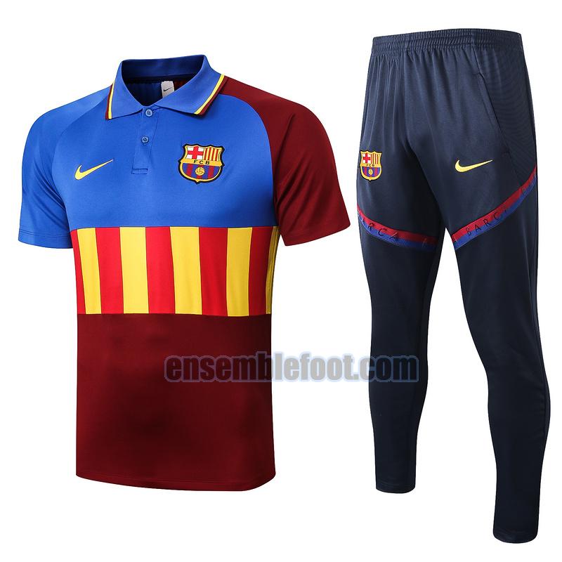 maillots de foot polo barcelone 2020-2021 bleu rouge jaune costume