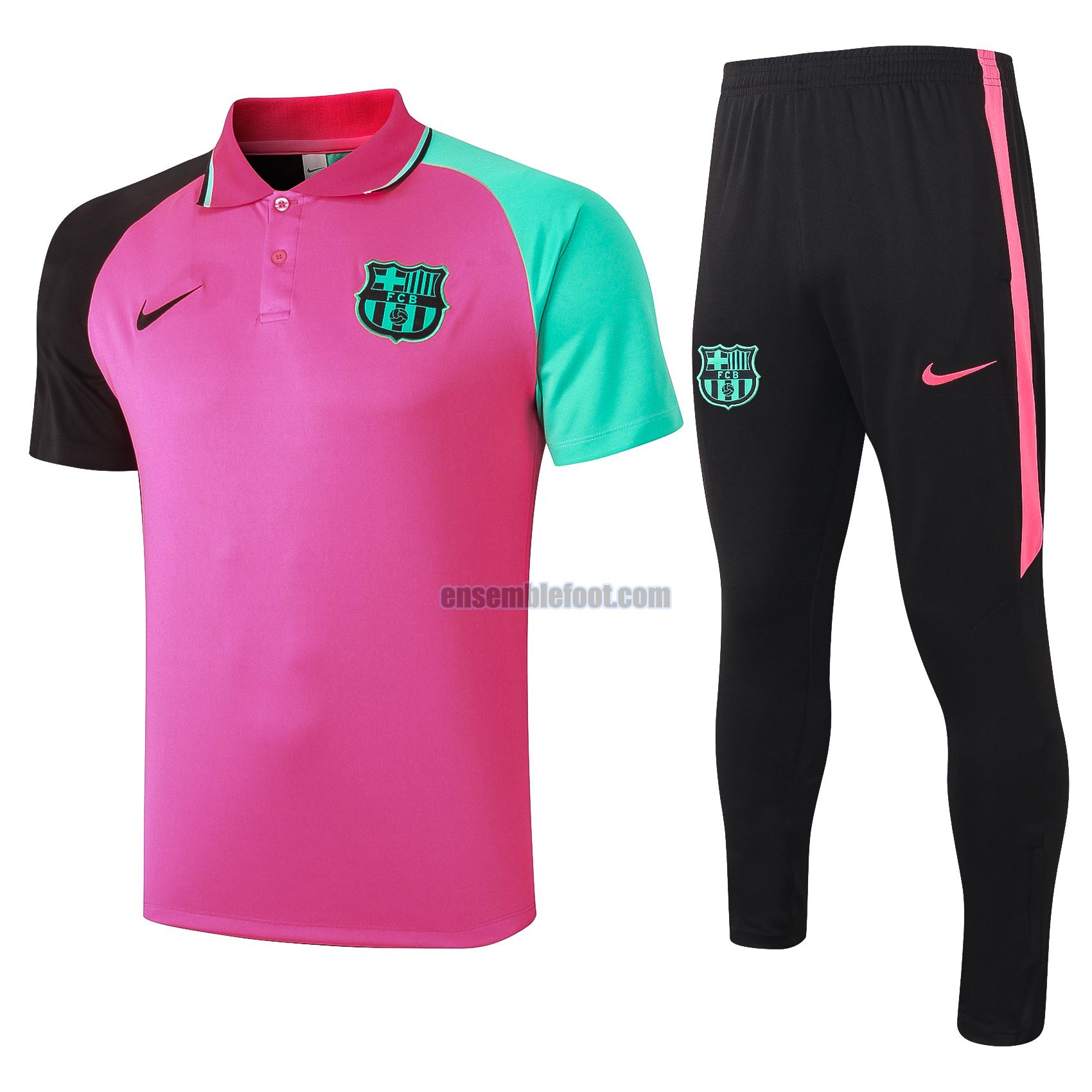 maillots de foot polo barcelone 2020-2021 rose noir vert costume