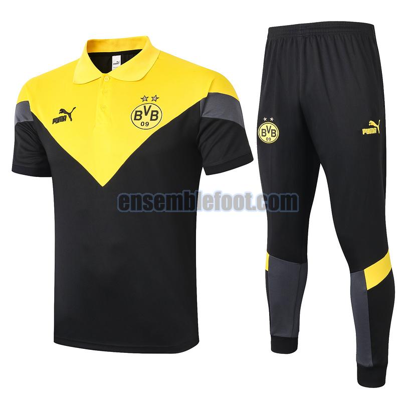 maillots de foot polo borussia dortmund 2020-2021 noir jaune costume