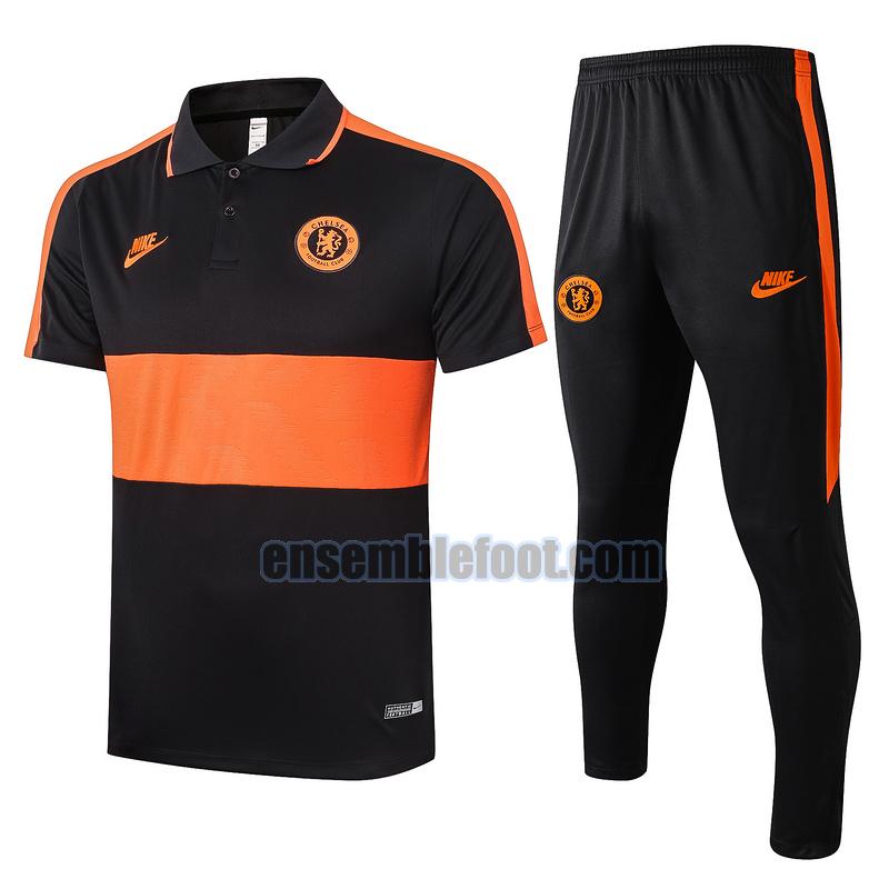 maillots de foot polo chelsea 2020-2021 orange noir costume