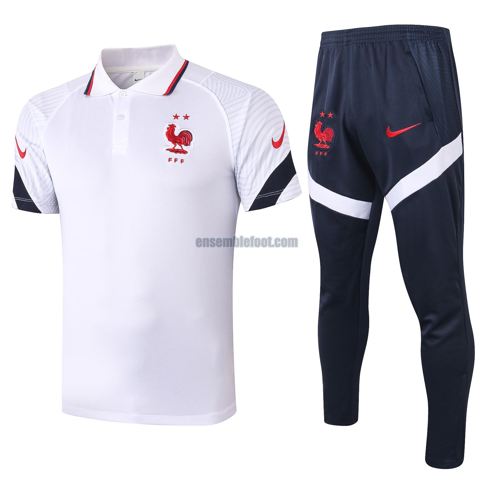 maillots de foot polo france 2020-2021 blanc costume