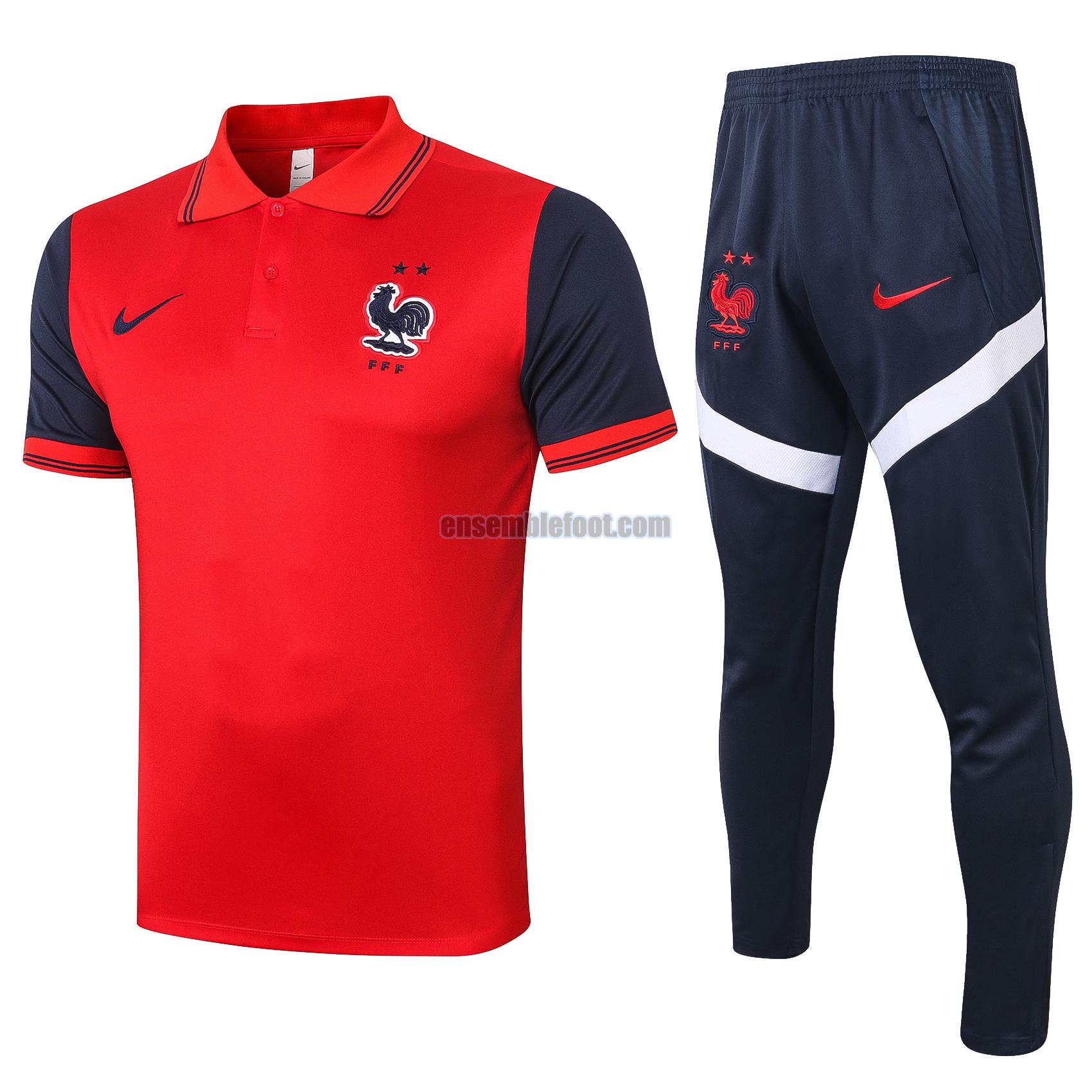 maillots de foot polo france 2020-2021 rouge costume