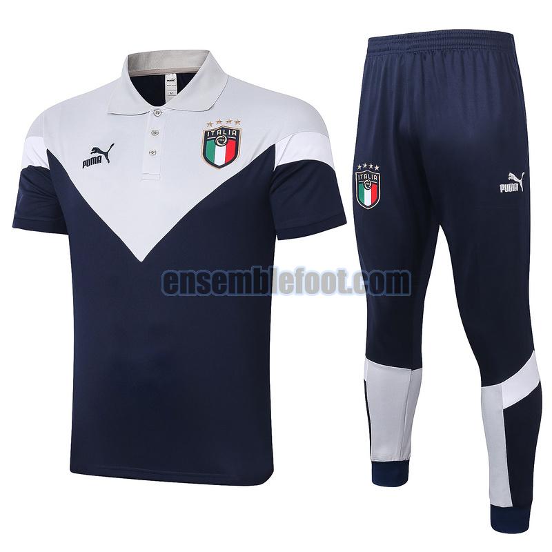 maillots de foot polo italie 2020-2021 bleu blanc costume