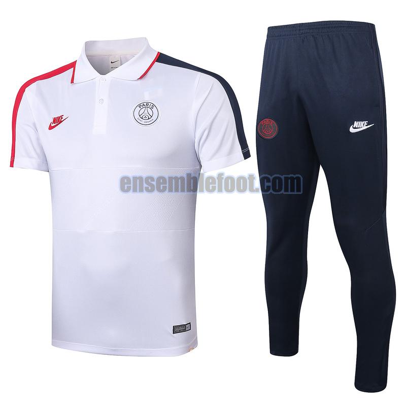 maillots de foot polo paris saint germain 2020-2021 blanc rouge noir costume
