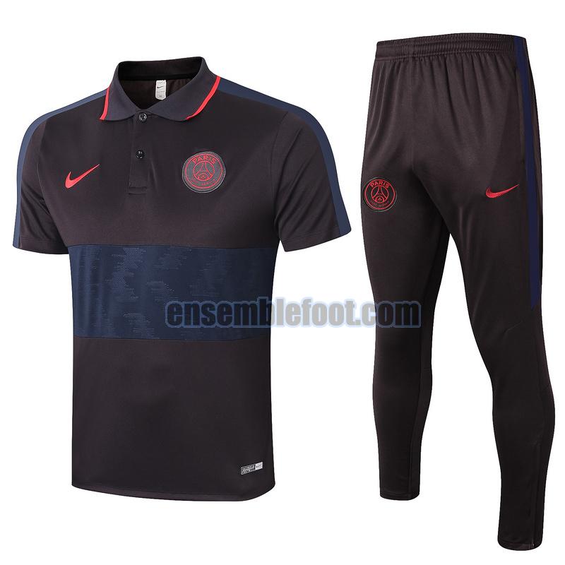 maillots de foot polo paris saint germain 2020-2021 bleu noir costume