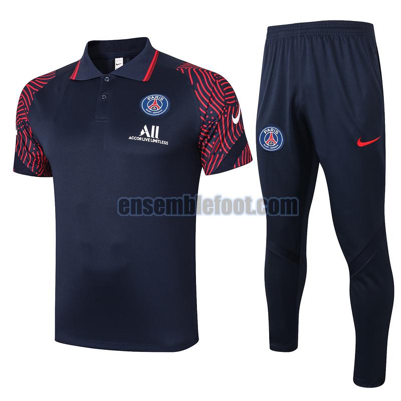 maillots de foot polo paris saint germain 2020-2021 bleu rouge costume
