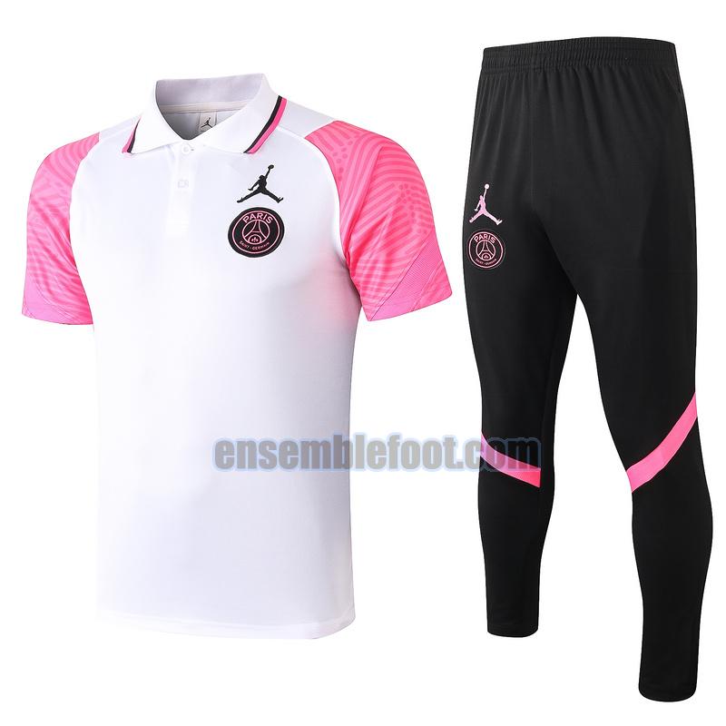 maillots de foot polo paris saint germain 2020-2021 rose blanc costume