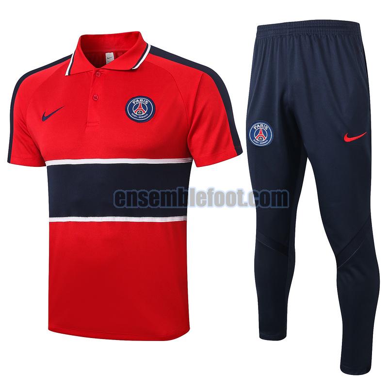maillots de foot polo paris saint germain 2020-2021 rouge bleu