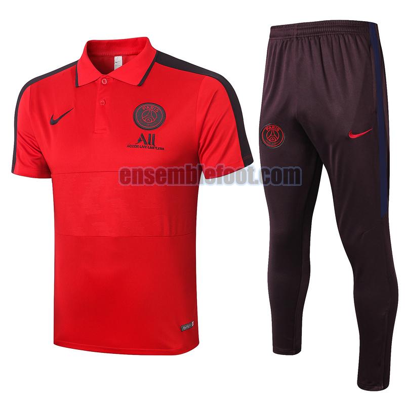 maillots de foot polo paris saint germain 2020-2021 rouge noir costume
