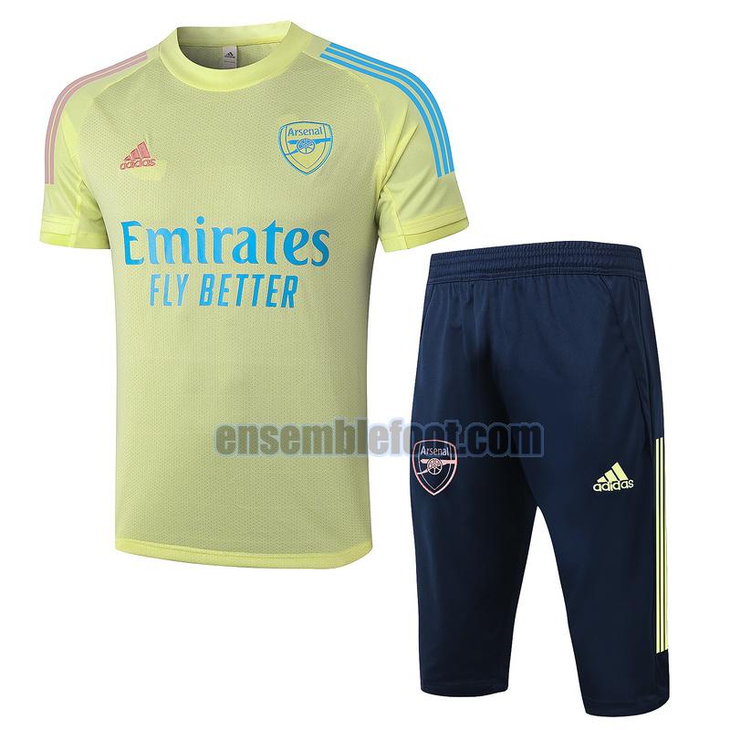 maillots de football à manches courtes arsenal 2020-2021 jaune costume