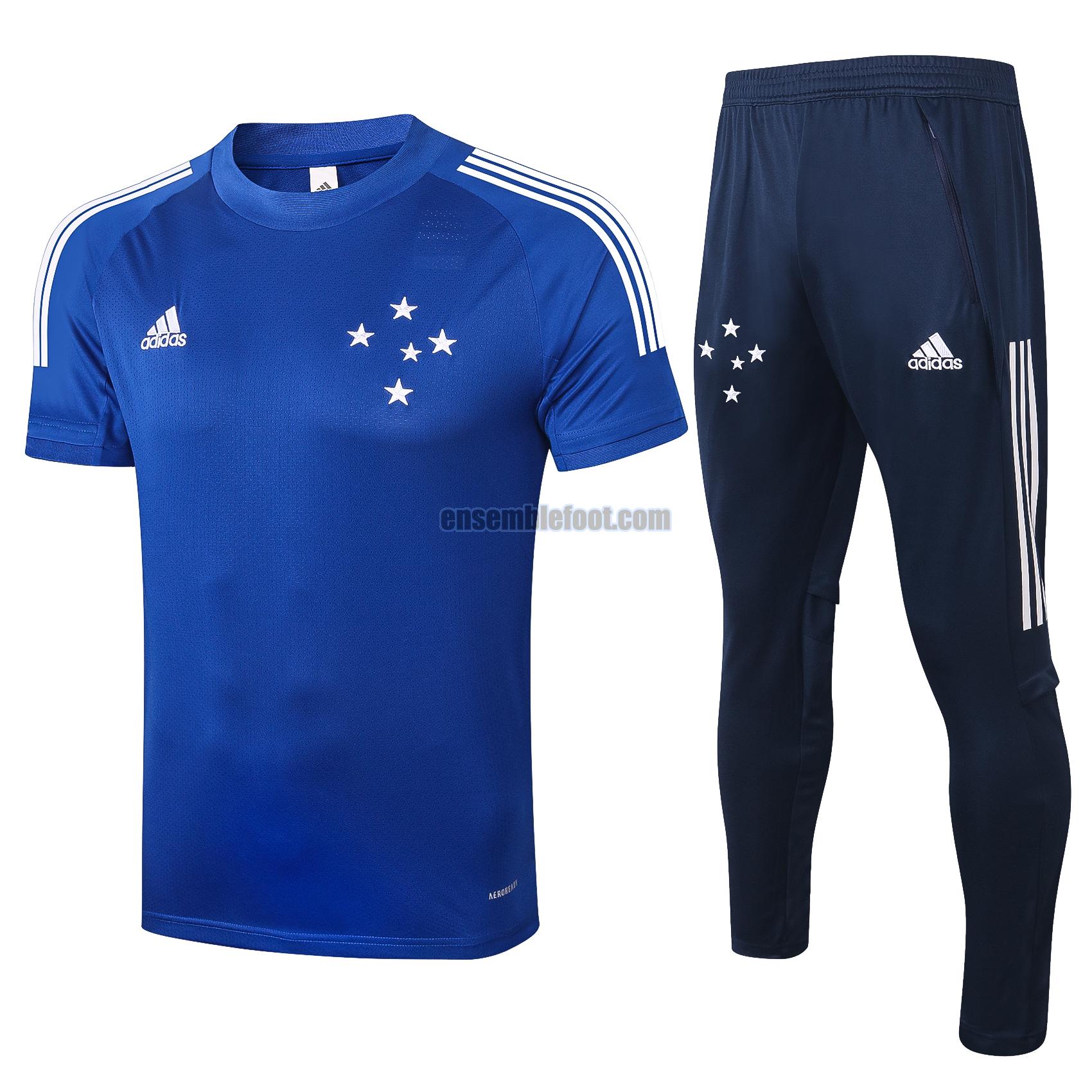 maillots de football à manches courtes cruzeiro 2020-2021 bleu costume