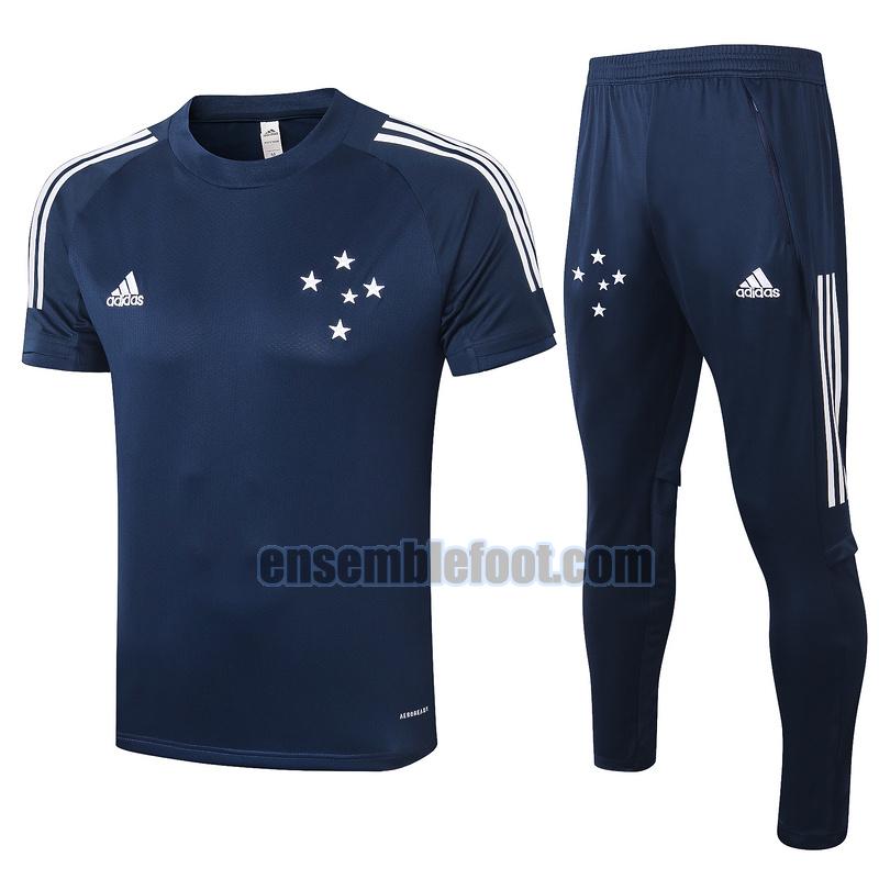 maillots de football à manches courtes cruzeiro 2020-2021 bleu royal costume