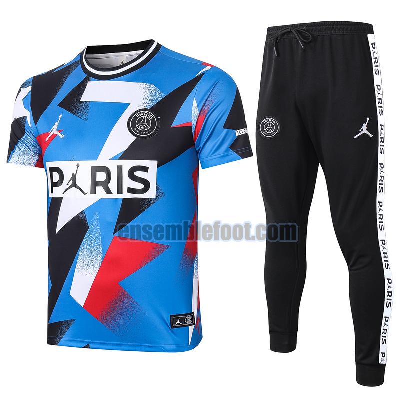 maillots de football à manches courtes paris saint germain 2020-2021 bleu costume