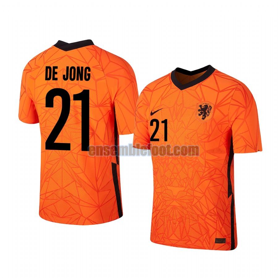 maillots hollande 2020-2021 domicile frenkie de jong 21