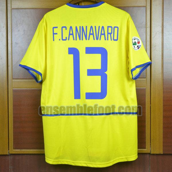 maillots inter milan 2002-2003 jaune exterieur f.cannavaro 13