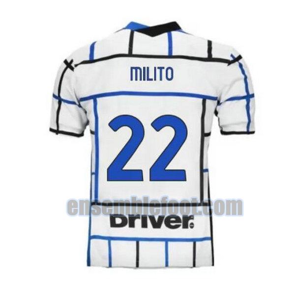 maillots inter milan 2020-2021 exterieur milito 22