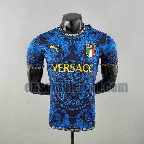 maillots italie 2022-2023 bleu versace player version