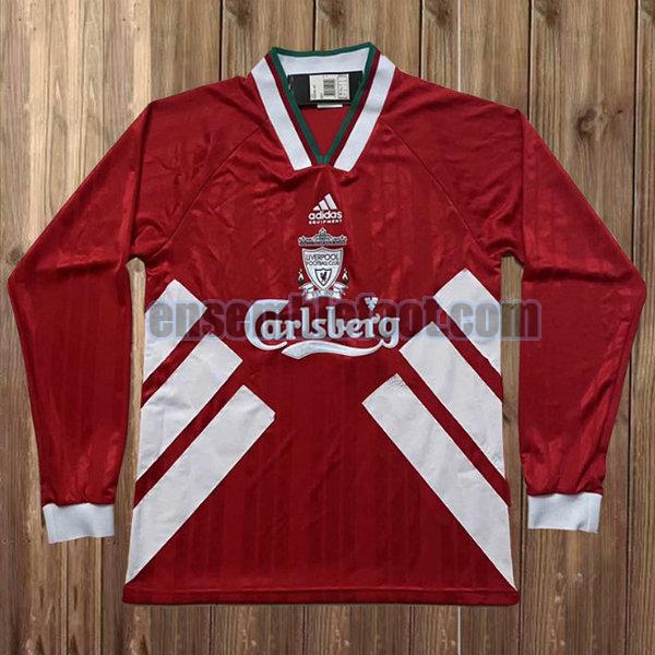 maillots liverpool 1993-1995 rouge manches longues domicile