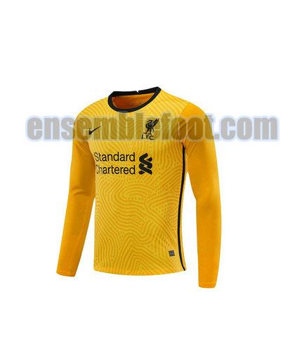 maillots liverpool 2020-2021 jaune manches longues gardien