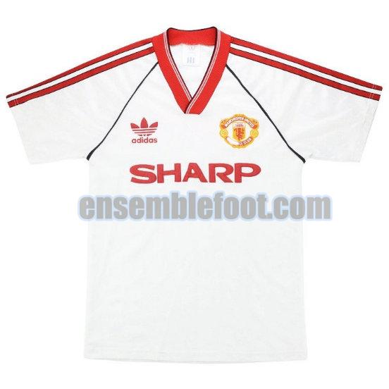maillots manchester united 1988-1990 blanc exterieur