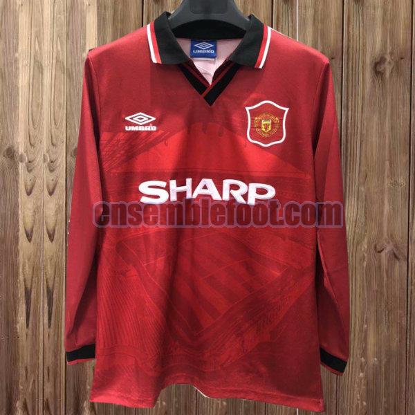 maillots manchester united 1994-1996 rouge manche longue domicile