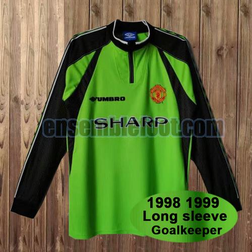 maillots manchester united 1998-1999 gardien vert