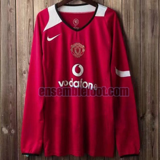 maillots manchester united 2004-2006 rouge manche longue domicile