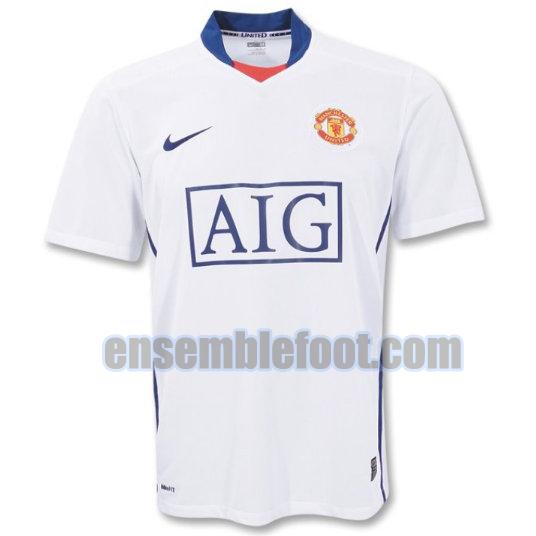 maillots manchester united 2008-2009 blanc exterieur