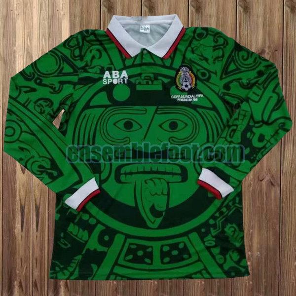 maillots mexique 1998 vert manches longues domicile