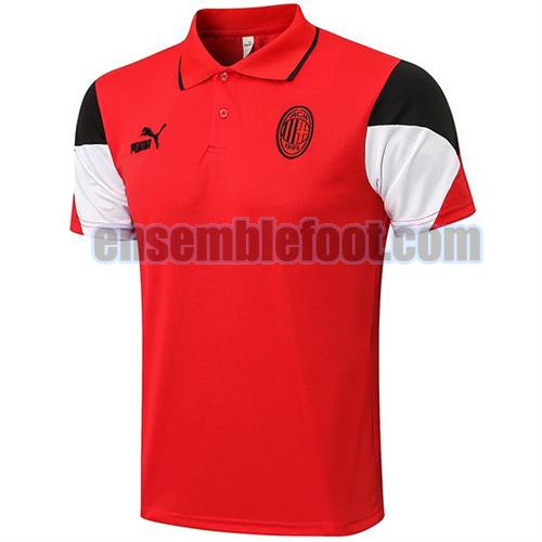 maillots polo ac milan 2021-2022 rouge noir blanc