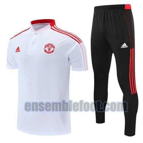 maillots polo calcio manchester united 2021-2022 gris