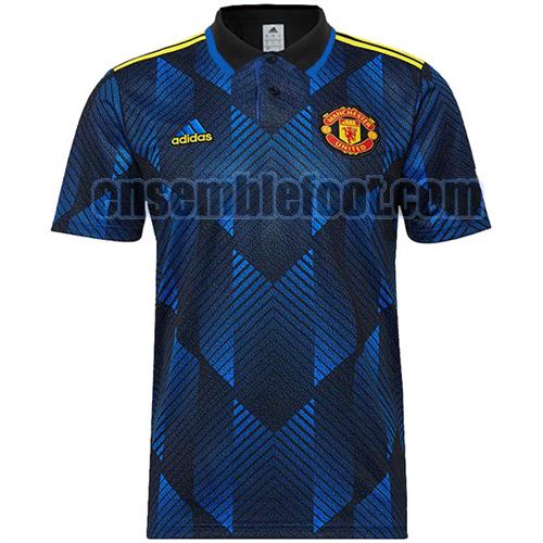 maillots polo manchester united 2021-2022 bleu