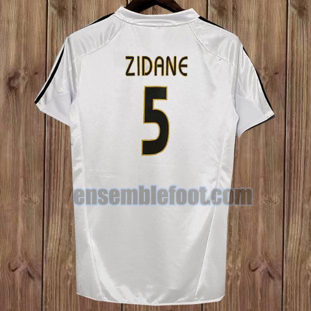 maillots real madrid 2004-2005 blanc domicile zidane 5