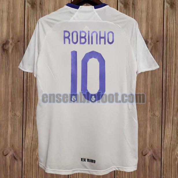 maillots real madrid 2007-2008 blanc domicile robinho 10