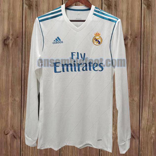 maillots real madrid 2017-2018 blanc manche longue domicile